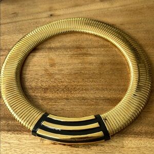 Vintage Estate Monet Gold and Black Chunky Choker Women's Necklace
